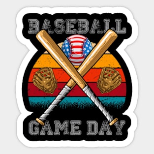 Baseball Lover American Game Day Flag Sticker